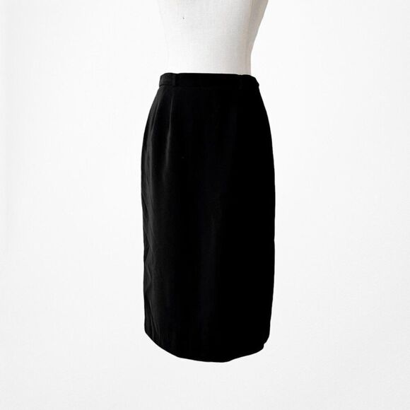 Vintage Y2K Kasper Black High Waisted Knee Length Bodycon Pencil Skirt Size M - Picture 4 of 6